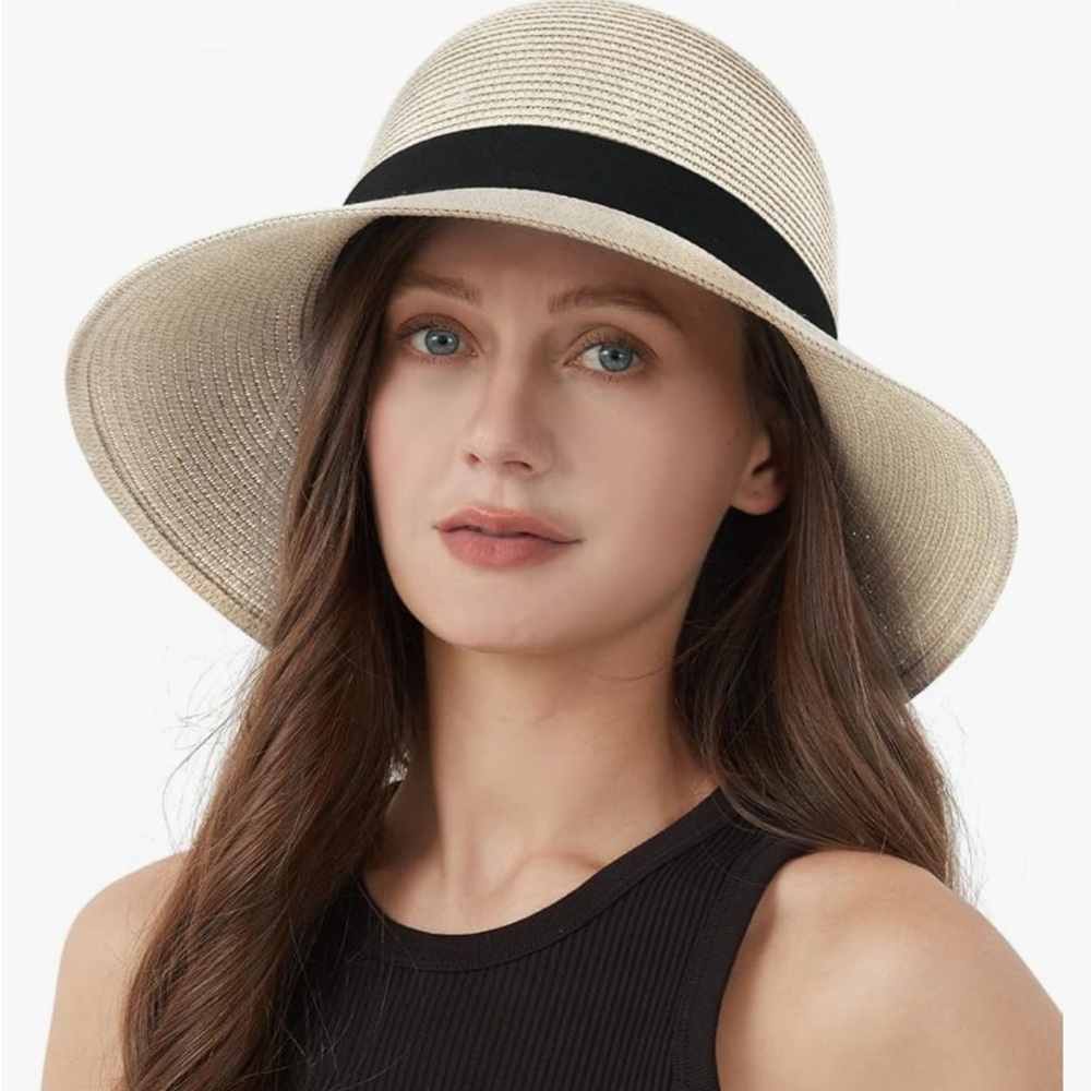 Chic Women's Hat with Black Ribbon Bow - Picture 4 of 13